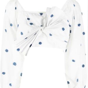 Farm Rio White and Blue Floral Women's Top